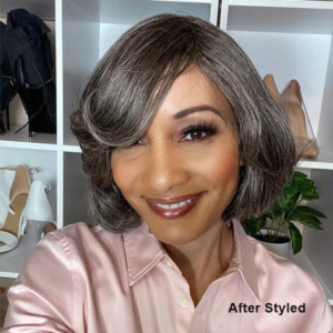 Human Hair Salt and Pepper Wigs for Seniors