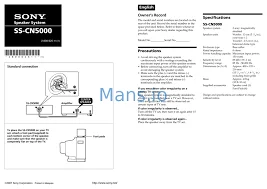 sony model no. ss-cn5000p instruction manual